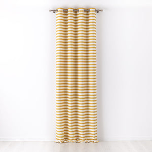 Cortina con ollaos Stripes Mostaza Maison Decor