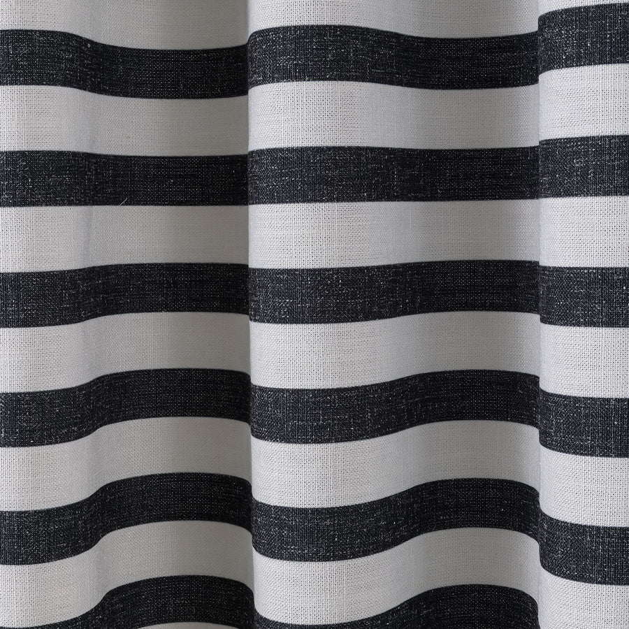 Cortina con ollaos Stripes Negro Maison Decor