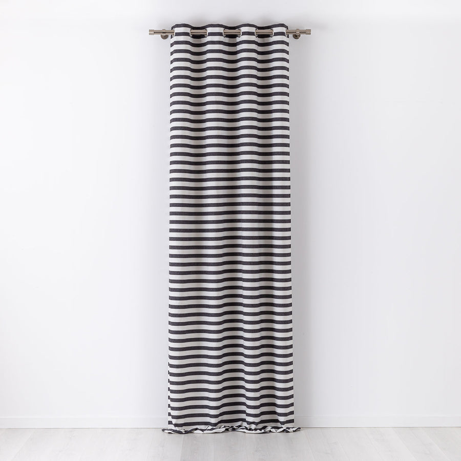 Cortina con ollaos Stripes Negro Maison Decor