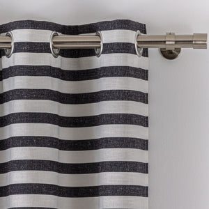 Cortina con ollaos Stripes Negro Maison Decor