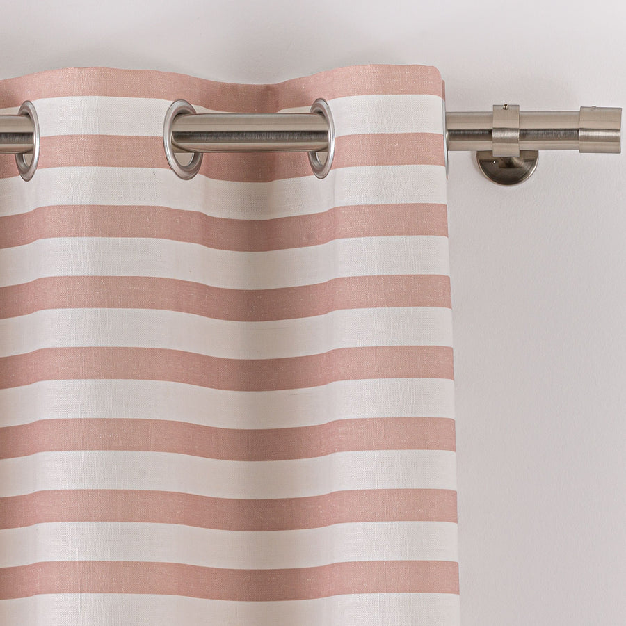 Cortina con ollaos Stripes Rosa Maison Decor