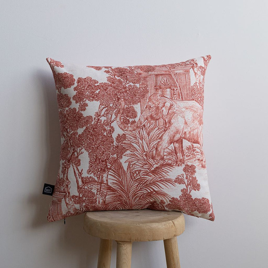 COJÍN JUNGLE ROJO CALDERO 45X45 MAISON DECOR