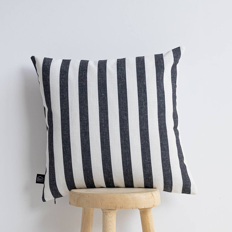 COJÍN STRIPES NEGRO 45X45 MAISON DECOR